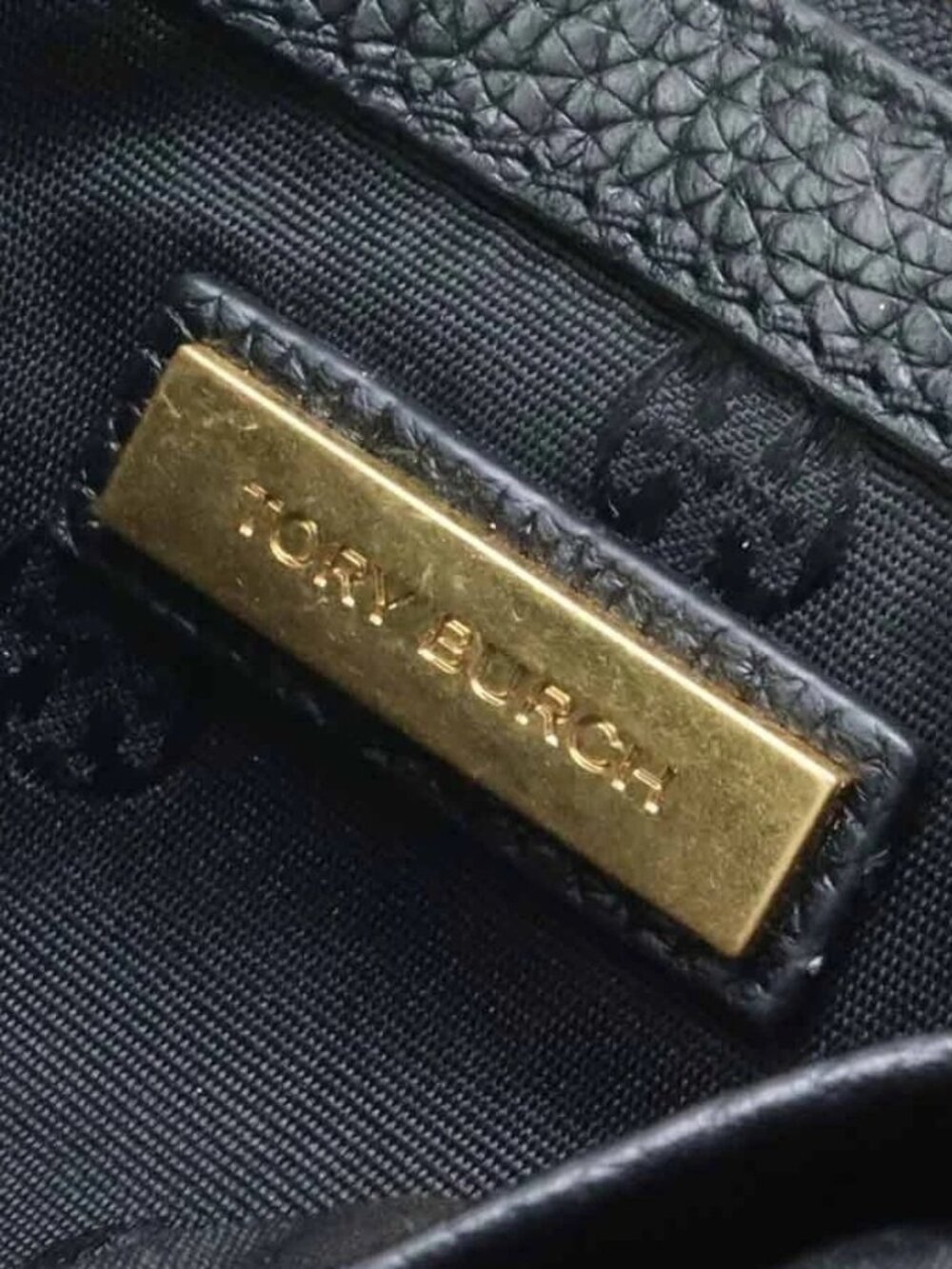 Auth Tory Burch Chain Shoulder Bag Black/Gold Leather/Metal - Picture 14 of 15
